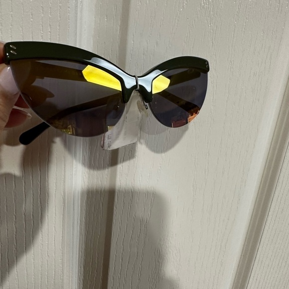 STELLA McCartney sunglasses Olive Green Mirrored Gray Lens antireflective Wicked - Picture 3 of 14